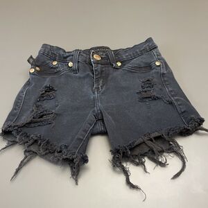 Rock & Republic Distressed Black Jean Shorts